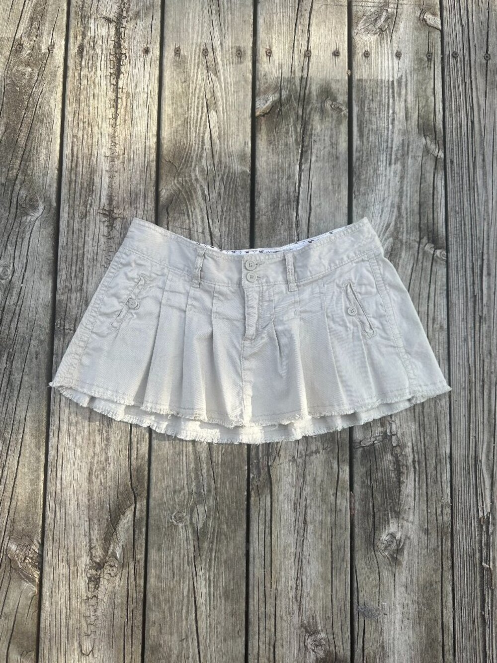 Hollister Tan Pleated Micro Mini skirt